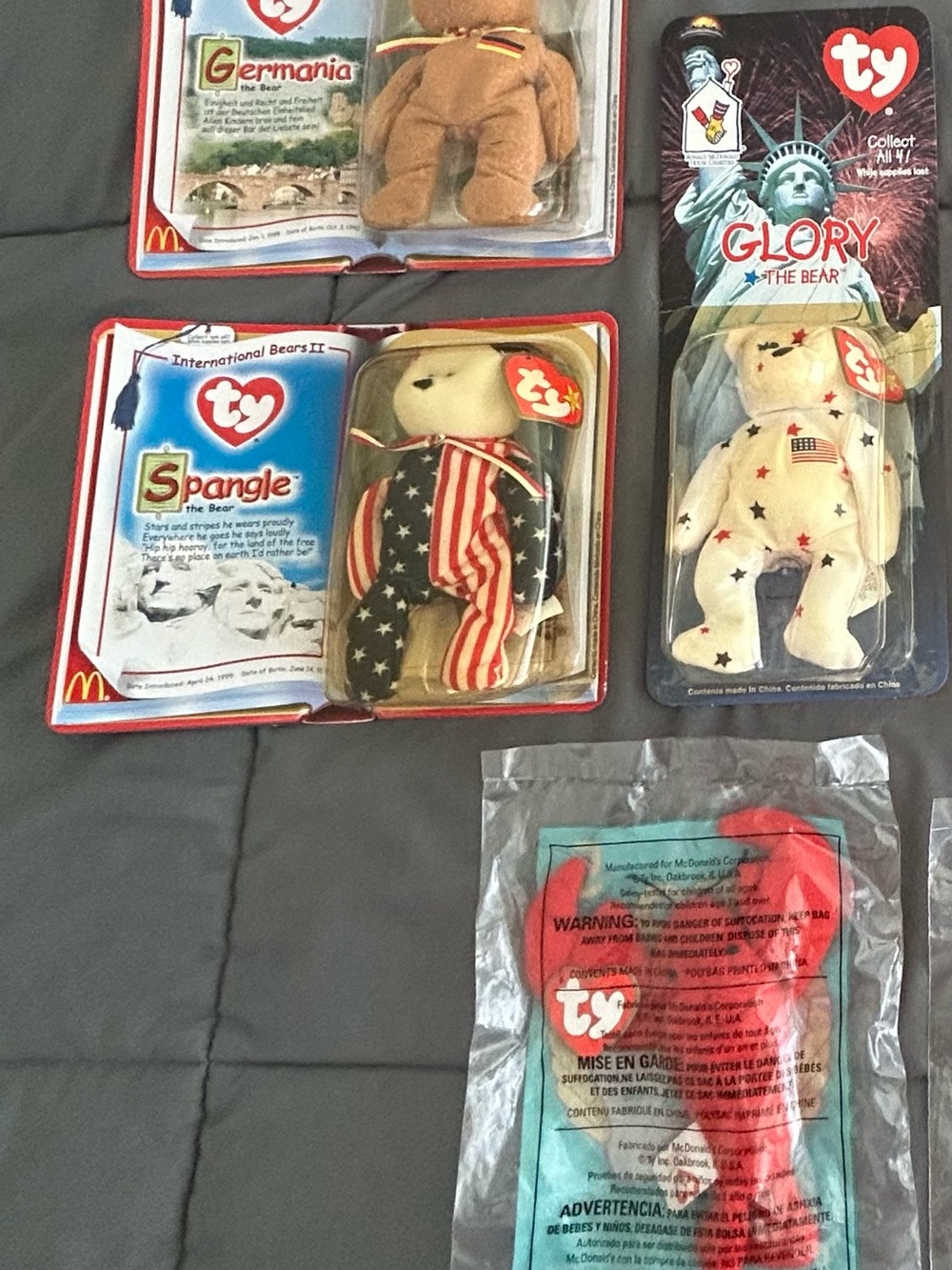 Ty Beanie Babies Assorted Bears – Green, Brown, White, Red